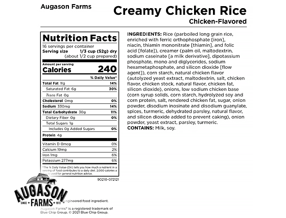 Augason Farms: Creamy Chicken-Flavored Rice